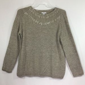 Croft & Barrow Tan/White Sweater